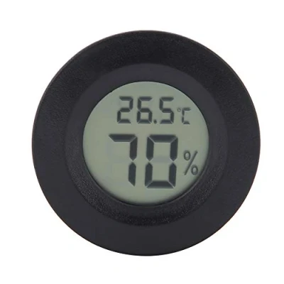Afbeelding van Tnfeeon Reptielenthermometer, hygrometer voor reptielen, elektronische thermometer, digitaal lcd display, binnenruimtes, weerstation, broeikas, kelder (zwart)