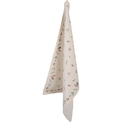 Afbeelding van Clayre &amp; Eef Theedoek 50x70 cm Beige Blauw Katoen Kip en Haan Keukenhanddoek