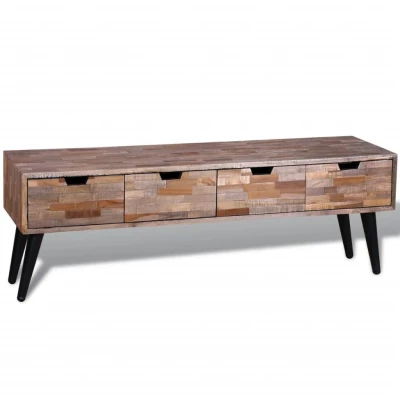 Afbeelding van Tv meubel met vier lades gerecycled teak