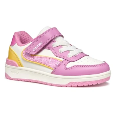Afbeelding van Geox Washiba GIRL Sneakers laag voor kinderen, Maat: 39, Dark pink/yellow Imitatieleer/ textiel