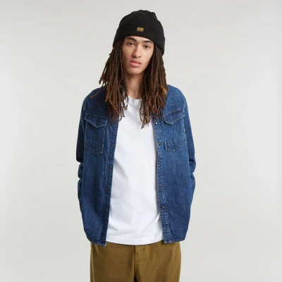 Afbeelding van G STAR Dakota SLIM Shirt LONG Sleeve Overhemd, Heren, Maat: XL, Worn in windward