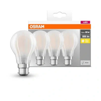 Afbeelding van Osram LED Base Classic A lamp B22d fitting warm wit 2700K 7W vervangt 60W gloeilamp