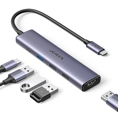 Afbeelding van UGREEN Revodok 5 in 1 Hub, USB C, 4K HDMI, met 100W PD Opladen, C naar Dock, compatibel iPhone 16 Plus Pro Max 15 MacBook Air Surface 10 iPad Galaxy S24