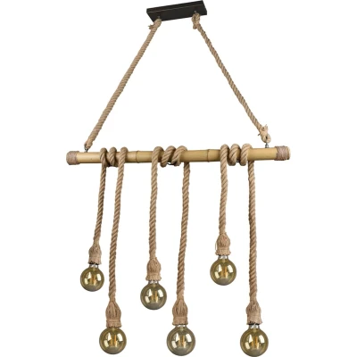 Afbeelding van REALITY WILMA Hanglamp Bruin excl. 6x E27 7W