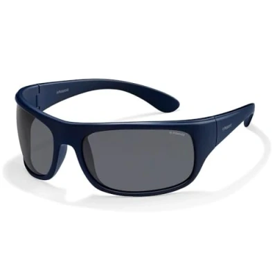 Afbeelding van Polaroid Sport Wrap unisex mat donkerblauw grijs gepolariseerde zonnebril