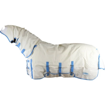 Afbeelding van Weatherbeeta Eczeemdeken Sweet Itch Combo Neck Wit/Blauw 135/185