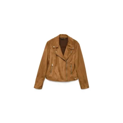 Afbeelding van Vero Moda Vmjose Imitatieleren jas, Dames, Maat: XS, Cognac