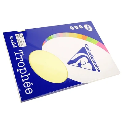 Image de Clairefontaine TROPHEE PPP Jaune citron A4 (210 x 297 mm) 160 g/m² 50 feuille(s) papier uni