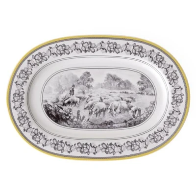 Afbeelding van Villeroy en Boch Audun Boerderij bord ovaal van hoogwaardig porselein, 34 cm