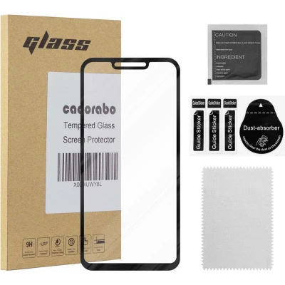 Afbeelding van Cadorabo Screenprotector geschikt voor Huawei P SMART PLUS 2019 Volledig scherm pantserfolie Beschermfolie in TRANSPARANT met ZWART Gehard (Tempered) display beschermglas 9H hardheid 3D Touch