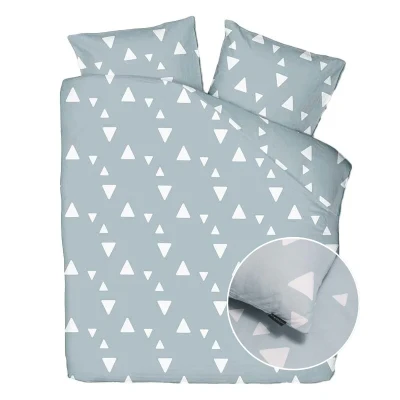 Afbeelding van Flanellen Dekbedovertrek Milou 2 persoons (200x200/220 cm) Ruiten Blauw Dekbed Discounter