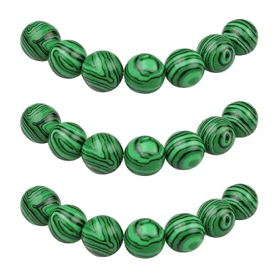 Afbeelding van MJDCB 43 stuks 8 mm ronde synthetische malachietkralen voor het maken van sieraden, armbanden, halskettingen