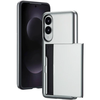 Afbeelding van imoshion Backcover met pasjeshouder voor de Samsung Galaxy S25 Edge Grijs