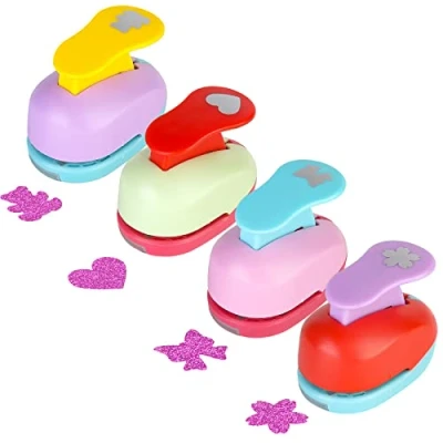 Afbeelding van Papieren ponsen, 4 stuks creatieve patroonperforator voor kinderen, scrapbooking, fotoalbum, handwerk, kaarten maken