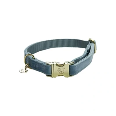 Afbeelding van Kentucky Halsband Velvet Light Blue 28 40cm
