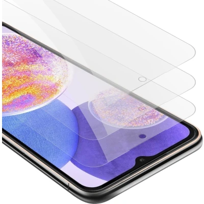 Afbeelding van Cadorabo 3x Screenprotector geschikt voor Samsung Galaxy A23 4G Beschermende Pantser Film in KRISTALHELDER Getemperd (Tempered) Display beschermend glas 9H hardheid met 3D Touch