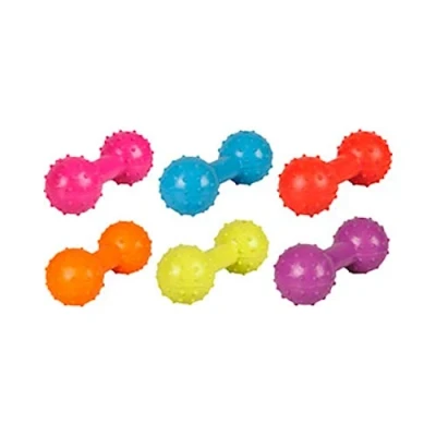 Afbeelding van Flamingo Hondenspeelgoed rubber halter met bel Roze/Blauw/Rood/Oranje/Geel/Paars 12 x 4.5 cm