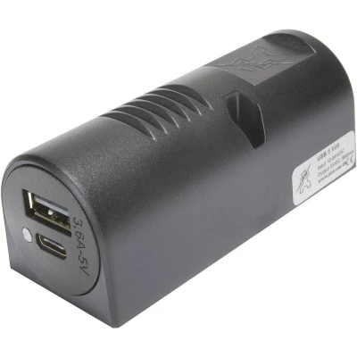 Afbeelding van ProCar 67343501 Opbouw Power USB C/A dubbele stekkerdoos 12 of 24 V=