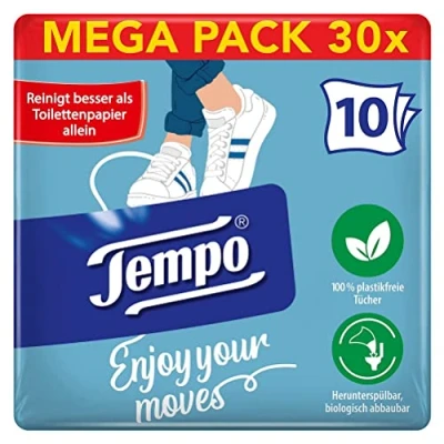 Afbeelding van Tempo® 6 x 10 Vochtige Toiletdoekjes Assorti pocketformaat handig voor onderweg
