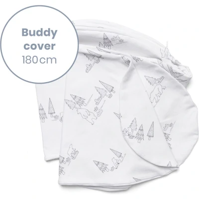 Afbeelding van Doomoo Buddy Cover Hoes voor Voedingskussen Biologisch Katoen 180 cm Bear Family