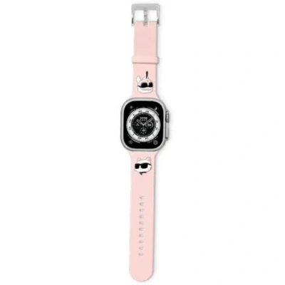 Afbeelding van Karl Lagerfeld 3D rubberen Karl&amp;Choupette hoofdband voor Apple Watch 38/40/41mm roze
