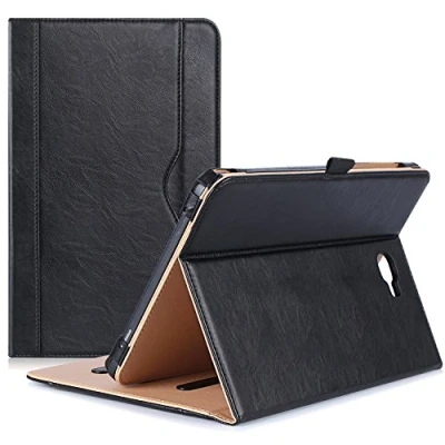 Afbeelding van ProCase Samsung Galaxy Tab A 10.1 2016 (SM T580 T585) hoes premium PU leer standaard folio case cover met aktetas kaarthouder zwart