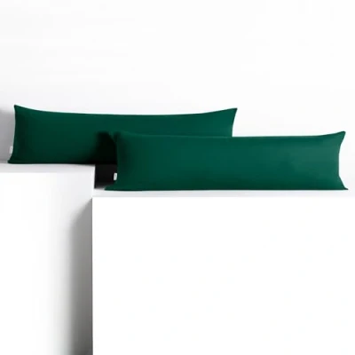 Afbeelding van DecoKing 2 kussenslopen 20 x 145 cm, jerseykatoen, rits, groen, fles, barnsteen, stuks