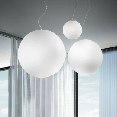 Afbeelding van Ideal Lux Mapa hanglamp, Ø 50 cm, opaal glas, bol
