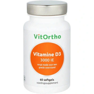 Afbeelding van VitOrtho Vitamine D3 3000 IE Softgels 60st