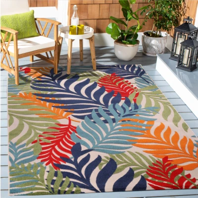 Afbeelding van Binnen en Buiten Vloerkleed Floral Outdoor Laagpolig Tapijt Multi 80x150 cm