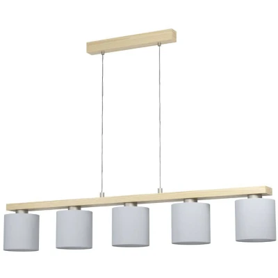 Afbeelding van EGLO Castralvo Hanglamp 5 lichts E27 Nikkel Mat Bruin