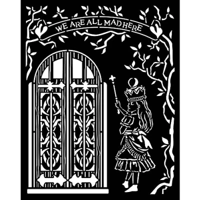 Afbeelding van Stamperia Thick Stencil 20x25cm Alice Door (KSTD091) (DISCONTINUED)