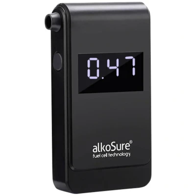 Afbeelding van alkoSure Alcoholtester Zwart (mat) 0.00 tot 4.00 ‰ Incl. display, Weergave van verschillende eenheden