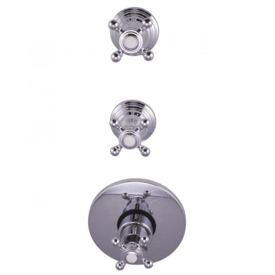 Afbeelding van PB Classic nostalgische Inbouw douche thermostaat met 2 stopkranen chroom