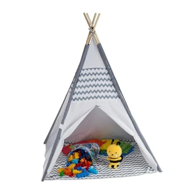 Afbeelding van Relaxdays Tipi speeltent kind kindertent indianentent wigwam tent kinderkamer