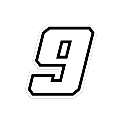Afbeelding van 4R Quattroerre.it 13369 racenummer 9 Moto GP, wit, 10 x cm