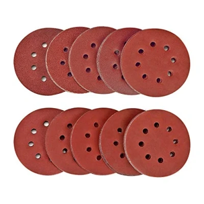 Afbeelding van SPTA 100 delige 125 mm 40/80/120/180/320/400/600/800/1500/2000 schuurschijven, klittenband schuurpapier, excentrische schuurmachines, elk x 10, 8 gaten voor 10