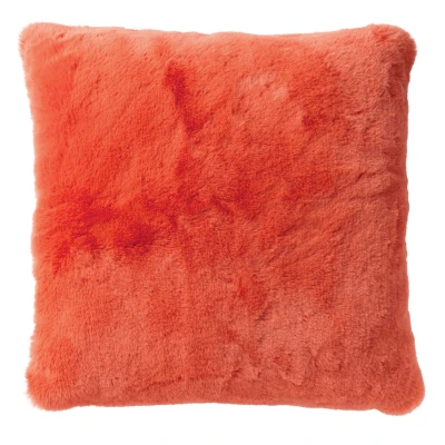 Afbeelding van Dutch Decor ZAYA Sierkussen 45x45 cm bontlook effen kleur Coral koraalroze