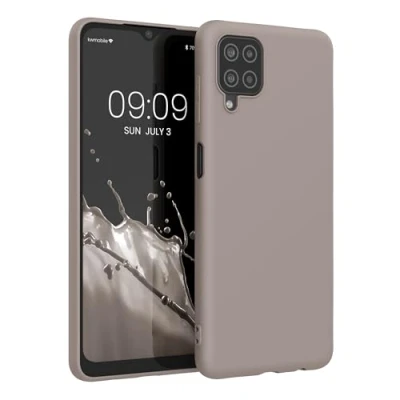 Afbeelding van kwmobile telefoonhoesje geschikt voor Samsung Galaxy A12 Hoesje smartphone Back cover in taupe