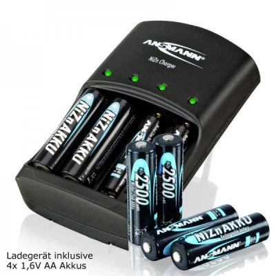 Afbeelding van Ansmann snellader voor NiZn 1.6 volt batterij met 4x 2500mWh Mignon AA