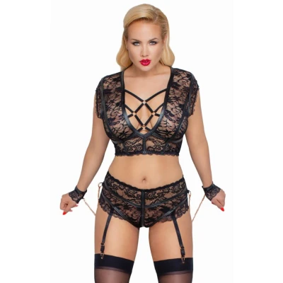 Afbeelding van BH Set Bondage Zwart