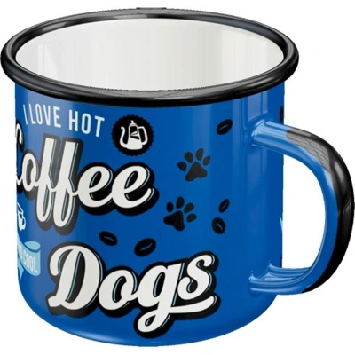 Afbeelding van Emaille Mok I Love Hot Coffee And Cool Dogs