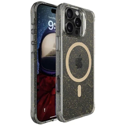 Afbeelding van imoshion Hoesje Geschikt voor iPhone 16 Pro Max Glitter Backcover MagSafe 2.0 goud