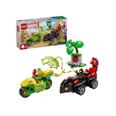 Afbeelding van LEGO Marvel Spidey en zijn geweldige vriendjes Spin Electro achtervolging met dinosaurusvoertuigen 11198