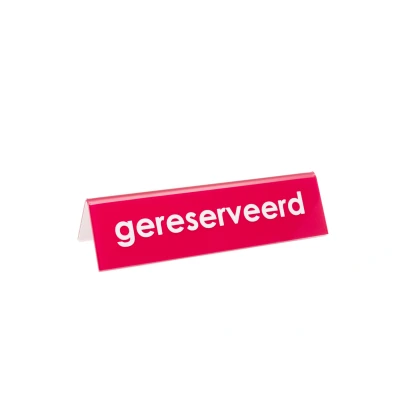 Afbeelding van Gereserveerd Bordje / Acrylglas Tafelbordje Type GMA Roze