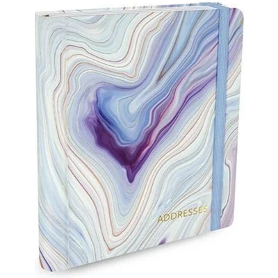 Afbeelding van Adresboek A5 Peter Pauper Blue agate Comello groot