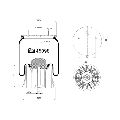 Afbeelding van FEBI BILSTEIN 45098 Veerbalg, luchtvering