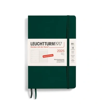 Afbeelding van LEUCHTTURM1917 370524 Paperback (B6+) weekoverzicht en notitieblok 2025 softcover bosgroen Duits