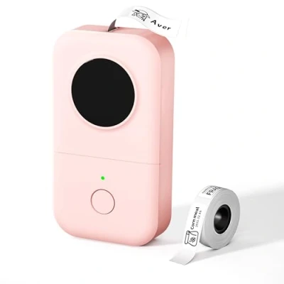 Image de Phomemo D30 imprimante d&#039;étiquettes, d&#039;étiquettes Bluetooth portable, machine thermiques auto adhésives, convient à la maison, au bureau, prix, date, nom. Rose