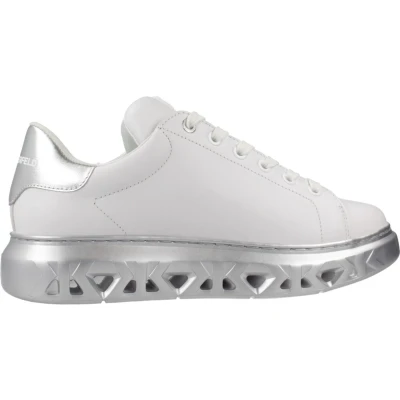Afbeelding van KARL Lagerfeld Kapri Sneakers laag, Dames, Maat: 38, White/silver Leer
